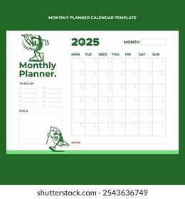 Minimalist Green 2025 Monthly Planner for Personal Organization