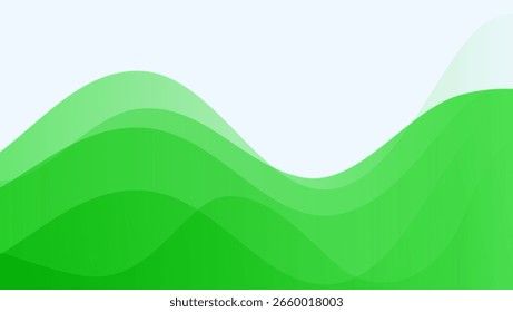 Minimalist green abstract background wave pattern in modern vector style	