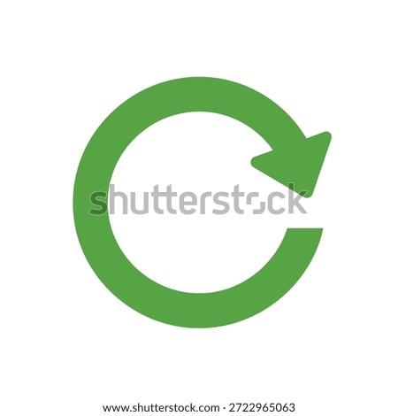 A minimalist green arrow forming a circle to represent refresh reload or update.