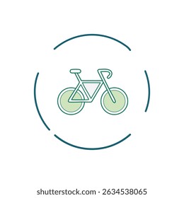 Minimalist green bicycle icon promoting eco friendly transport for World Environment Day, perfect for environmental campaigns and green initiatives