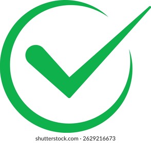 Minimalist green check mark icon