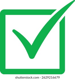 Minimalist green check mark icon