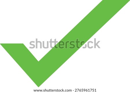 Minimalist Green Checkmark Icon with Sharp Geometric Edges