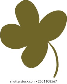 Minimalist green clover leaf illustration with simple flat design
