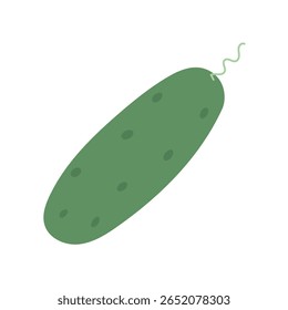 Ilustração minimalista de pepino verde com textura fresca e estaladiça, ideal para blogs de alimentos saudáveis, designs de receitas veganas ou infográficos de jardinagem.