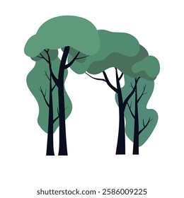 Minimalist Green Forest Tree Archway. Frame