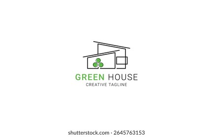 Minimalist green house logo design for your business