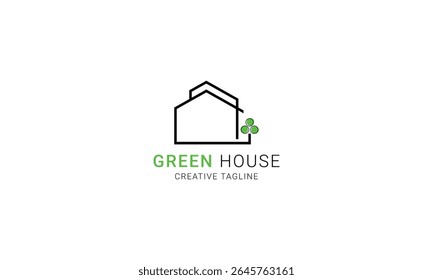 Minimalist green house logo design for your business
