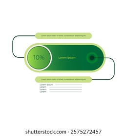 Minimalist green infographic template, Soft ui data visualization