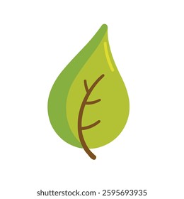 Minimalist Green Leaf Illustration Icon