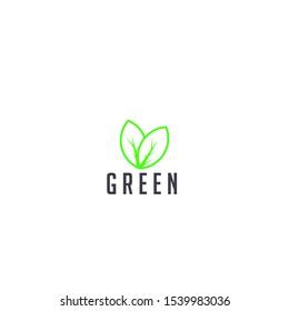 the minimalist green leaf logo 