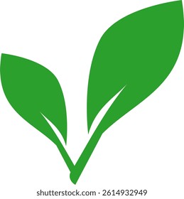 Minimalist green leaf logo symbolizing eco-friendly, natural, organic, and sustainable concepts. Perfect for branding, agriculture, and environmental themes.