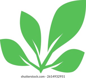 Minimalist green leaf logo symbolizing eco-friendly, natural, organic, and sustainable concepts. Perfect for branding, agriculture, and environmental themes.