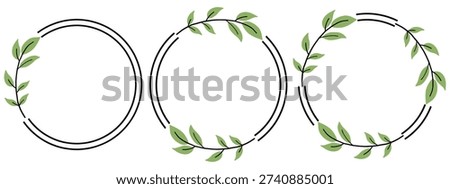 Minimalist Green Leaves and Branches Pattern on White