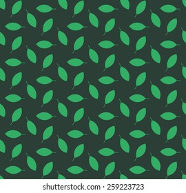 Minimalist green leaves seamless pattern