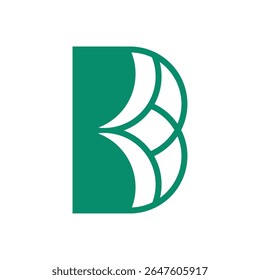 Logotipo da letra B verde minimalista com design geométrico