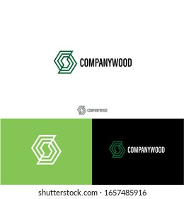Minimalist, green logo for a company connected with wood