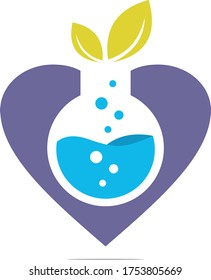 minimalist green love laboratory design logo