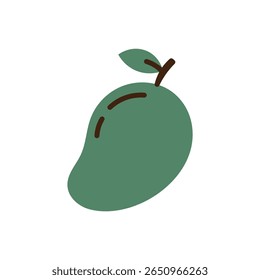 A minimalist green mango, perfect for designs related to tropical fruits, healthy eating, or summer themes.