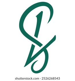 Um logotipo de monograma verde minimalista com as letras "LS" em um design elegante e elegante. Perfeito para projetos de marca que exigem um toque moderno e sofisticado.