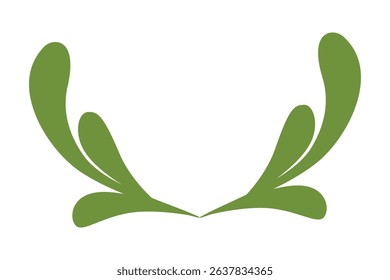 Minimalist Green ornamental Semi Circle Frame border Festive Holiday Greetings Copy space Template