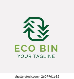 Minimalist Green Recycling Logo Vector Eco Friendly Circular Arrows Design
