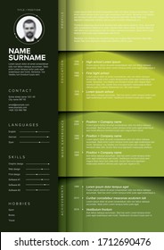 Minimalist green resume cv template