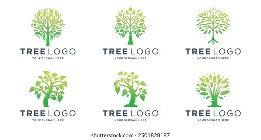 minimalist of green tree logo collections.