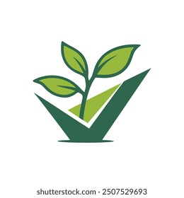 Minimalist green tree logo symbol