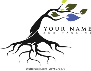 Minimalist green tree logo symbolizing growth, sustainability, and nature. Modern vector design with clean lines, suitable for eco-friendly businesses, agriculture, or conservation organizations. 