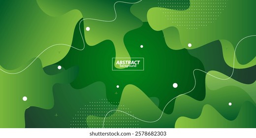 Minimalist green wave abstract background template. Template for cover, banner, poster, flyer and more. eps10 vector