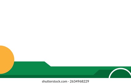 Minimalist green-themed abstract background featuring geometric shapes on white space. Perfect for banners, web headers, posters, or digital media presentations.