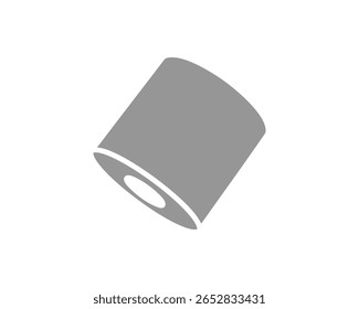 Um gráfico cinza minimalista representando um rolo de papel, sugerindo temas de simplicidade, organização e novos começos.