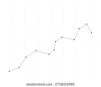 A minimalist grey line chart featuring black data points on a white grid, symbolizing steady market recovery, analytical precision, and long-term business growth.