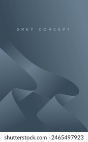 Minimalist grey premium abstract background luxury geometric gradient wave shapes with copy space area 