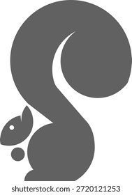 Minimalist Grey Squirrel Silhouette Logo