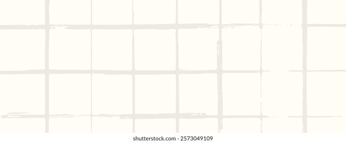 Minimalist grid background with light gray lines on an off-white background.features a subtle, textured grid pattern. Grid patternvector. Gray background.