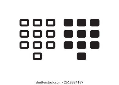 Minimalist grid layout icons for interface design Vector