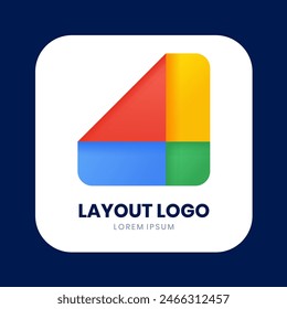 minimalist grid layout logo design with gradient colors