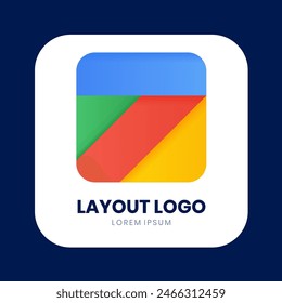 Minimalistisches Gitter-Layout-Logo-Design mit Farbverlauf