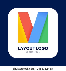 minimalist grid layout logo design with gradient colors