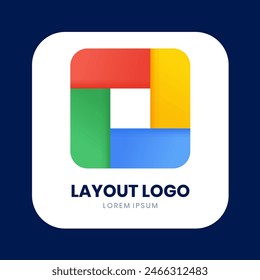minimalist grid layout logo design with gradient colors