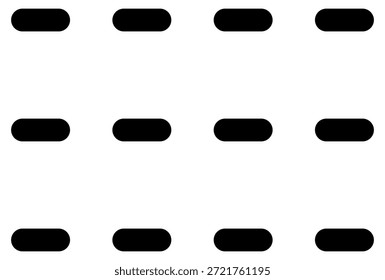Minimalist grid of rounded black dashes on a white background. This highcontrast geometric pattern offers a sleek, modern aesthetic for technologythemed designs and structured UI layouts.