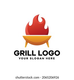 Minimalist Grill Gradient Logo Design