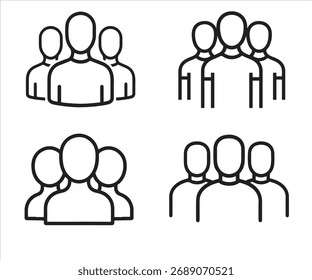 Paquete de iconos de grupo minimalista que representa Equipos diversos