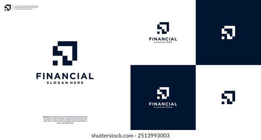 Minimalist growth financial logo design template