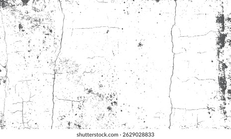 Textura de rachadura grunge minimalista para criativos. Sobreposição de vetor empoeirado em alta resolução. Detalhe grunge urbano definido no espaço de fundo branco.