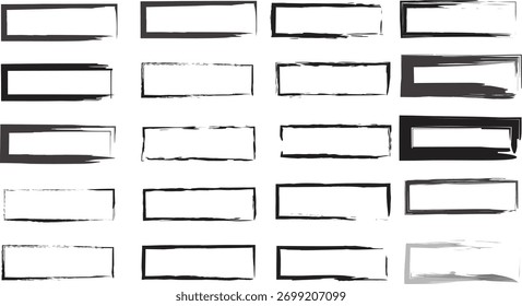 Minimalist Grunge Rectangular Frames Set