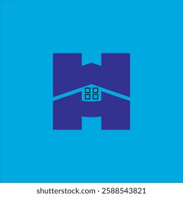 The minimalist "H and W" monogram logo combines the house symbol with a roof and windows. for real estate agents, construction companies, property management businesses, and home improvement brands.