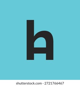 Icono de monograma de letra inicial HA minimalista con un estilo limpio, moderno y elegante. Ideal para branding, identidad corporativa, medios digitales, papelería, proyectos empresariales y aplicaciones visuales profesionales.